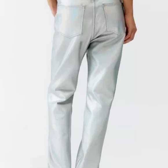 *NWT* Pistola Cassie Silver Metallic Straight Leg Jeans - Picture 2 of 9
